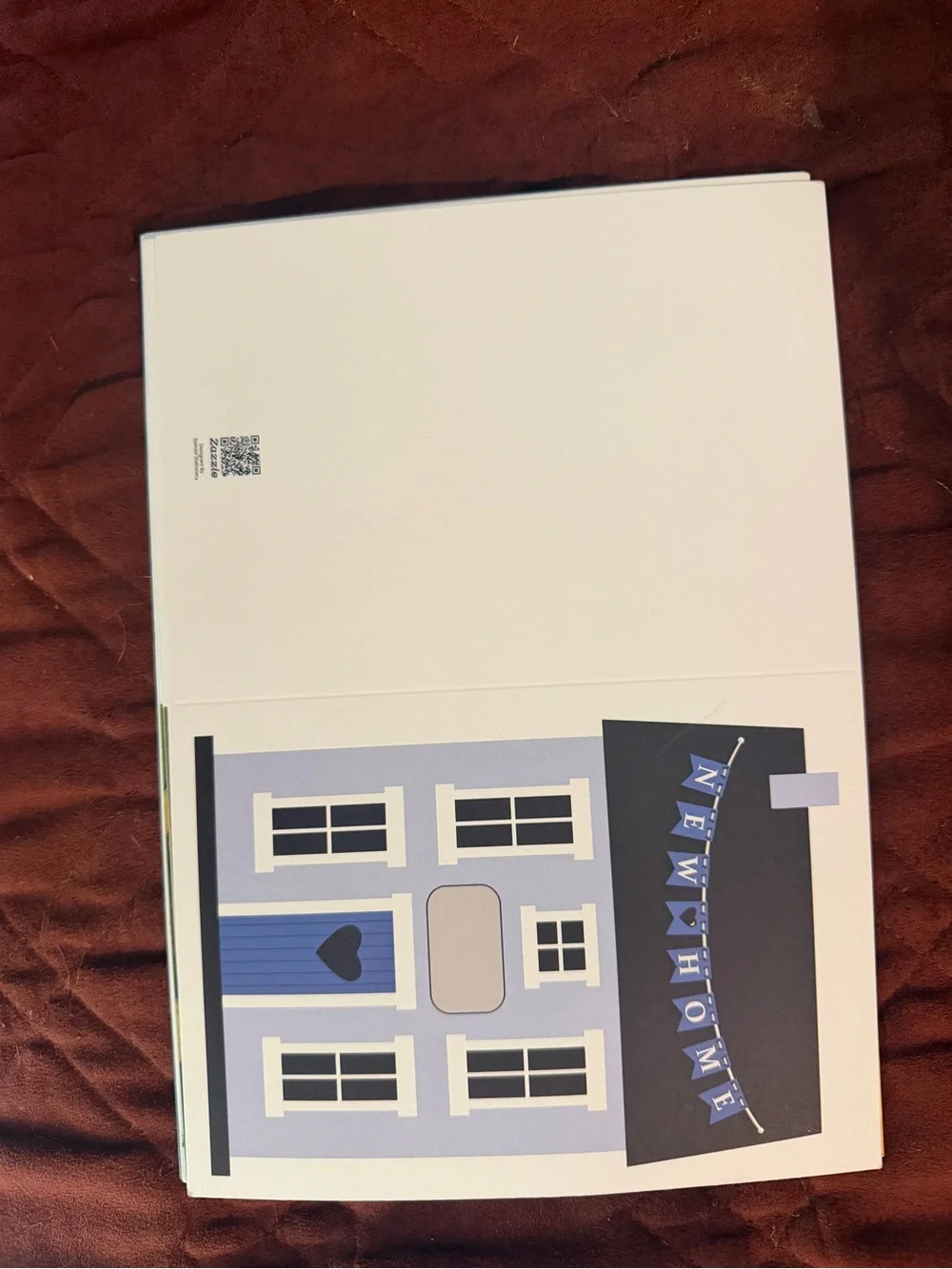 New Home Blue House Greeting Card